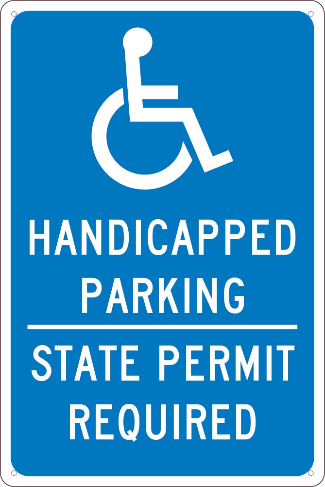 State Handicapped Parking Permit Required Sign-eSafety Supplies, Inc