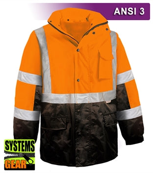 Safety Jacket: Hi Vis Parka: Breathable Waterproof Hooded: 2-Tone-eSafety Supplies, Inc