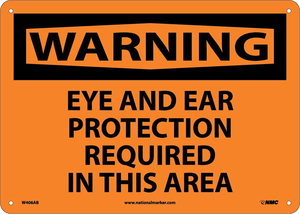 Warning Eye And Ear Protection Required Sign-eSafety Supplies, Inc