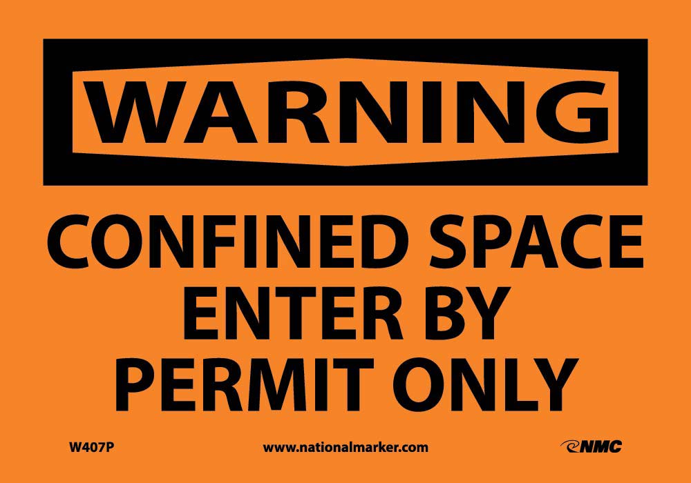 Warning Confined Space Enter By Permit Only Sign-eSafety Supplies, Inc