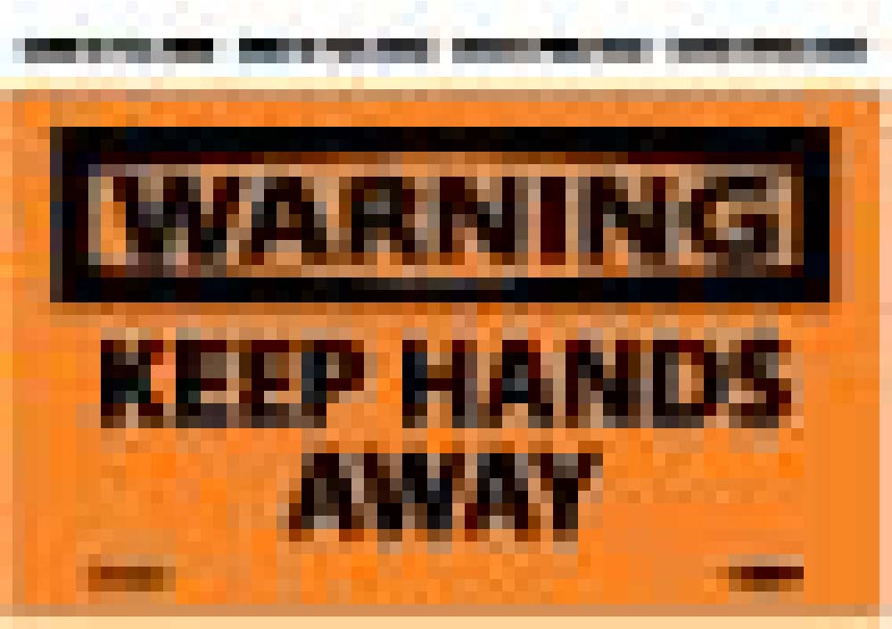 Warning Keep Hands Away Label - 5 Pack-eSafety Supplies, Inc