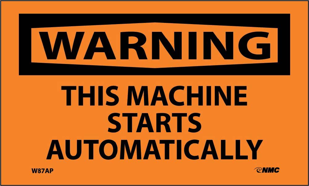 Warning This Machine Starts Automatically Label - 5 Pack-eSafety Supplies, Inc