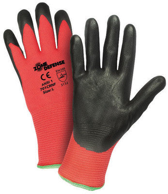 West Chester Large Zone Defense Cut And Abrasion Resistant Black Foam Nitrile Dipped Palm Coated Work Gloves With Elastic Knit Wrist-eSafety Supplies, Inc
