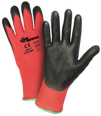 West Chester Medium Zone Defense Cut And Abrasion Resistant Black Foam Nitrile Dipped Palm Coated Work Gloves With Elastic Knit Wrist-eSafety Supplies, Inc