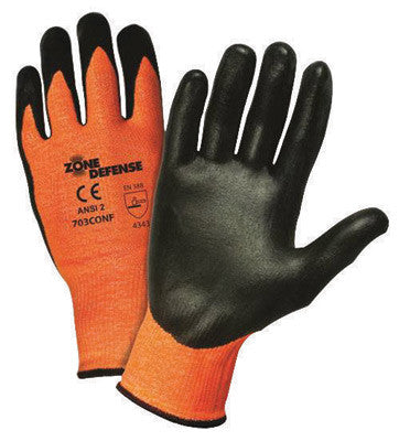 West Chester Small Zone Defense Cut And Abrasion Resistant Black Nitrile Foam Palm Coated Work Gloves With Elastic Knit Wrist-eSafety Supplies, Inc