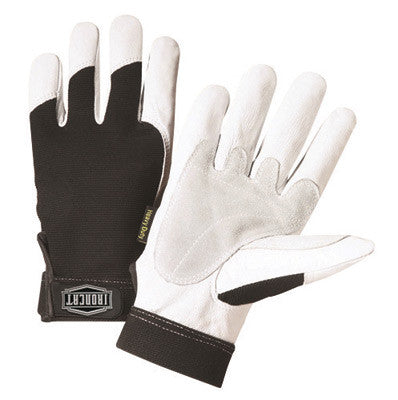 West Chester X-Large Black And White Ironcat Full Finger Split Kevlar And Goatskin Heavy Duty Mechanics Gloves With Hook And Loop Wrist And Spandex Back-eSafety Supplies, Inc