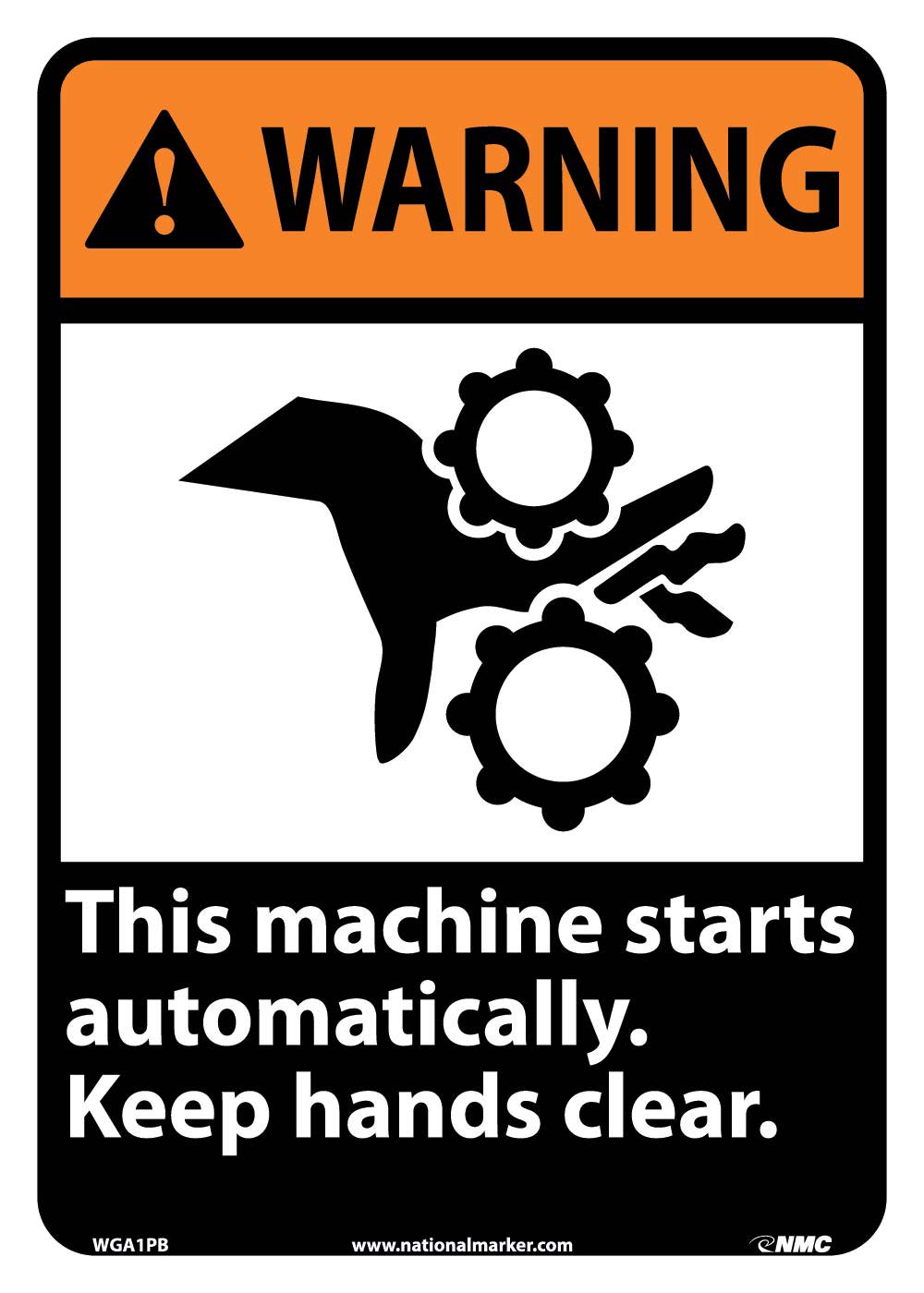 Warning This Machine Starts Automatically Sign-eSafety Supplies, Inc