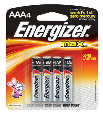 Energizer MAX AAA Alkaline Battery (4 Per Card)-eSafety Supplies, Inc