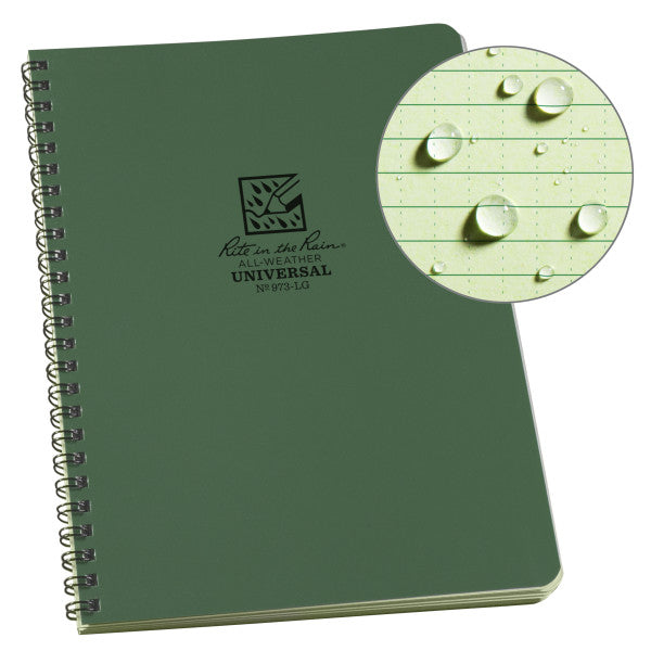 Lg Spiral Notebook - Universal - Green-eSafety Supplies, Inc