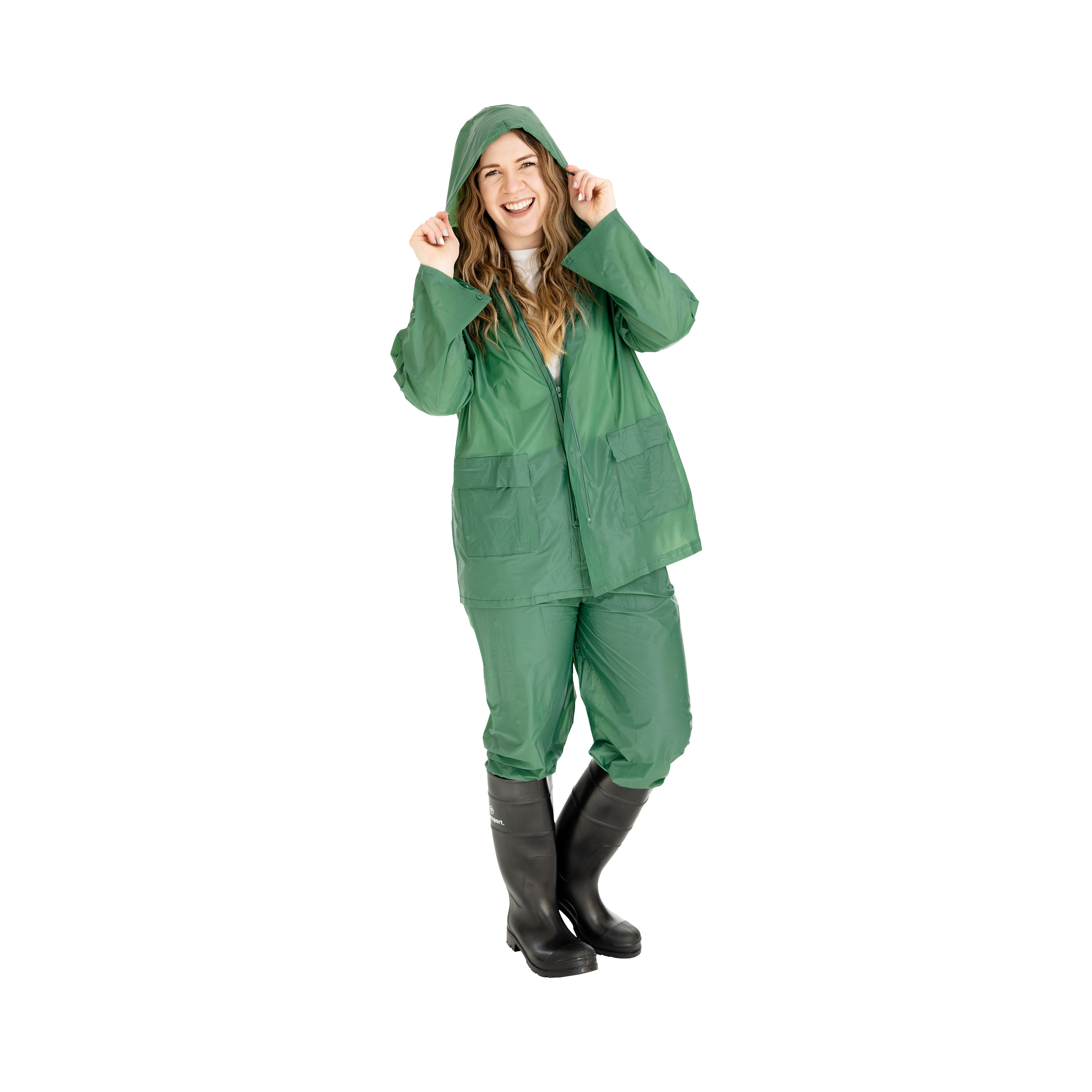 Mens Vinyl Rainsuit - Green - Medium-eSafety Supplies, Inc