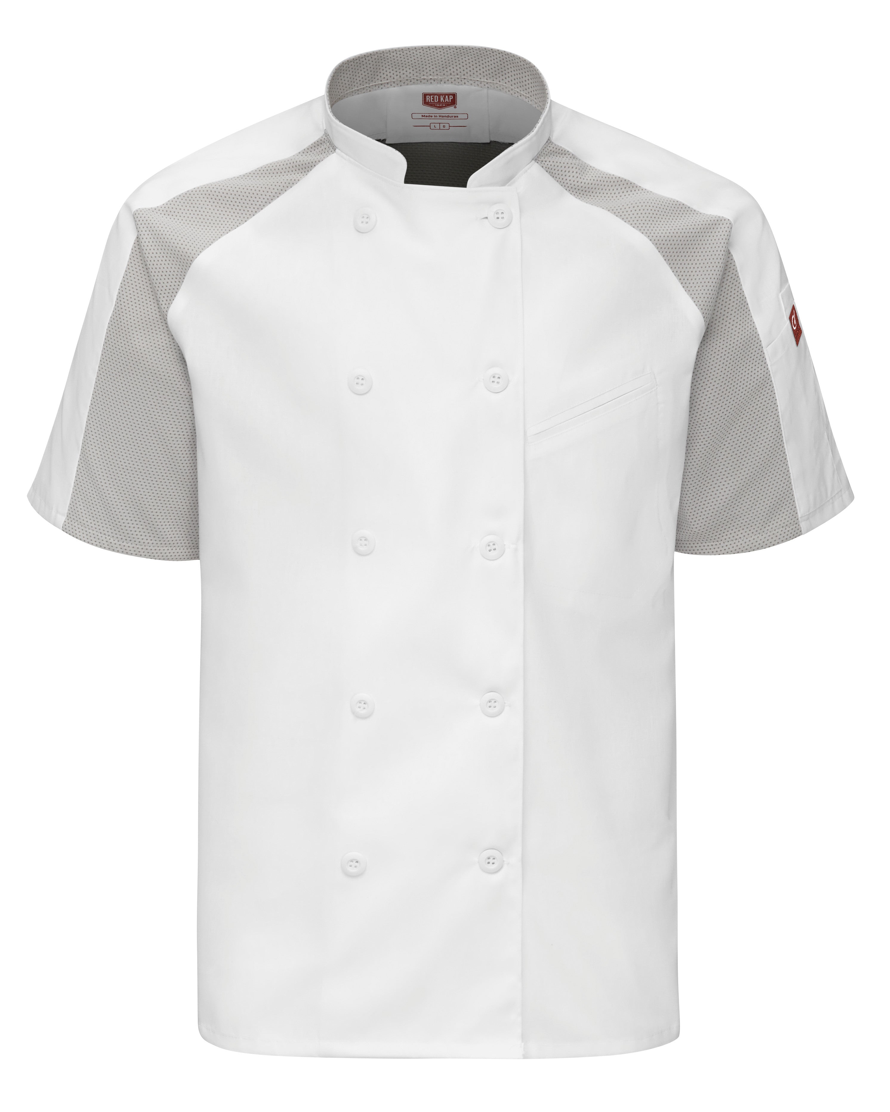 Men's Airflow Raglan Chef Coat with OilBlok 052M - White with White/Gray Mesh-eSafety Supplies, Inc