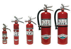 Amerex® 5 Pound Halotron® I 5-B:C Chrome Plated Steel Fire Extinguisher For Class B And C Fires With Anodized Aluminum Valve, Vehicle/Marine Bracket And Nozzle-eSafety Supplies, Inc