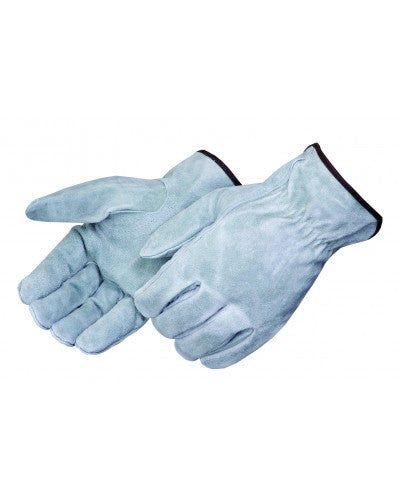 Pearl gray split cowhide driver - keytstone thumb Gloves - Dozen-eSafety Supplies, Inc