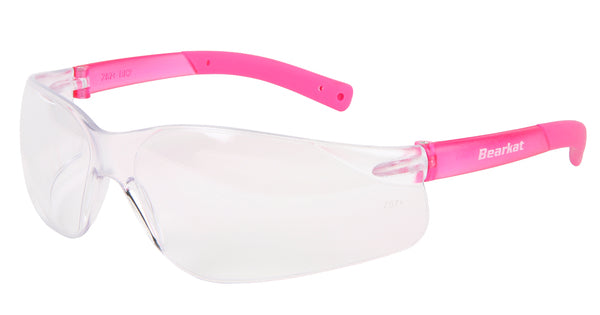 MCR Safety BearKat BK2 Pink Temples, Clear UV-AF-eSafety Supplies, Inc