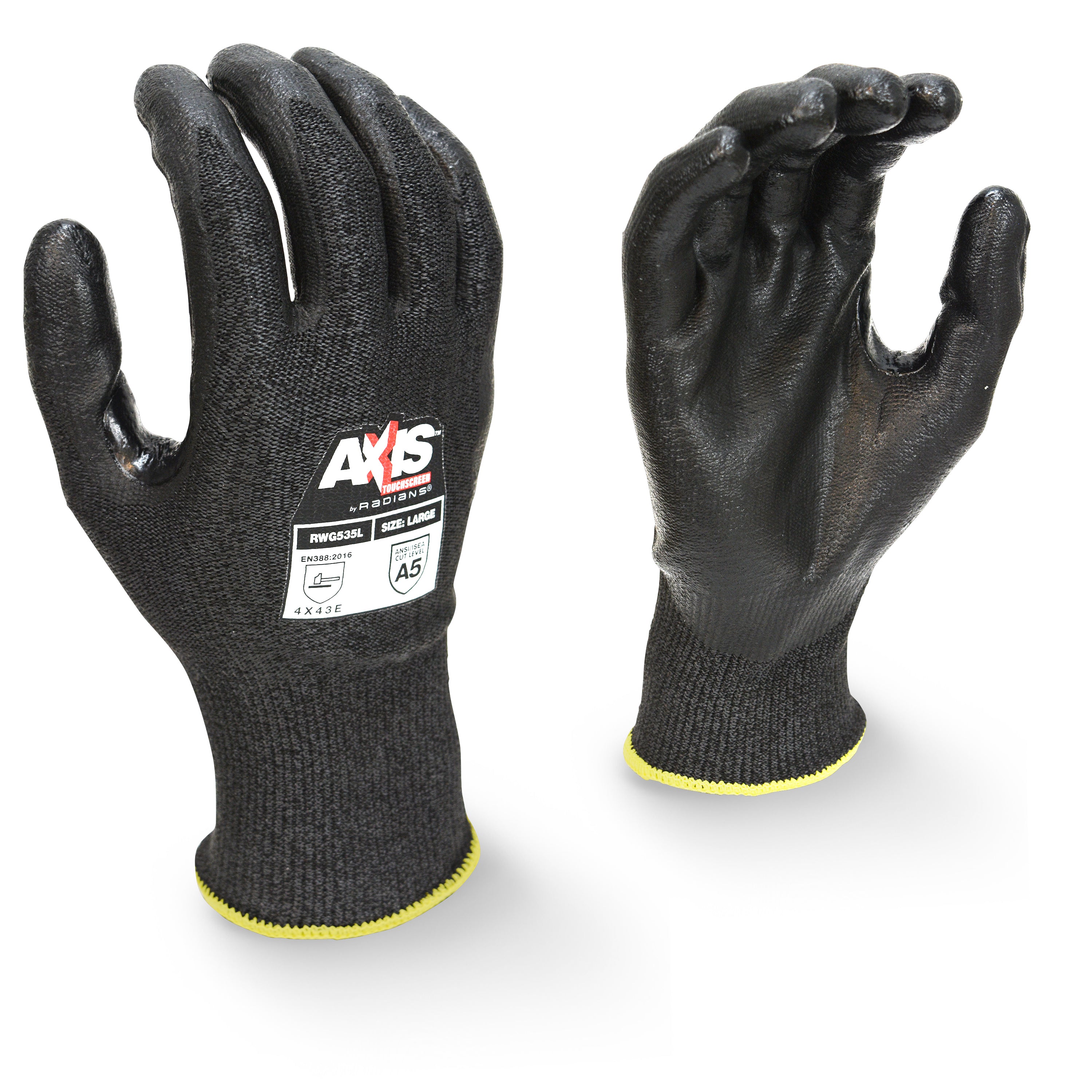 Radians RWG535 HPPE Cut Level A5 Touchscreen Reinforced Thumb Crotch Work Glove-eSafety Supplies, Inc