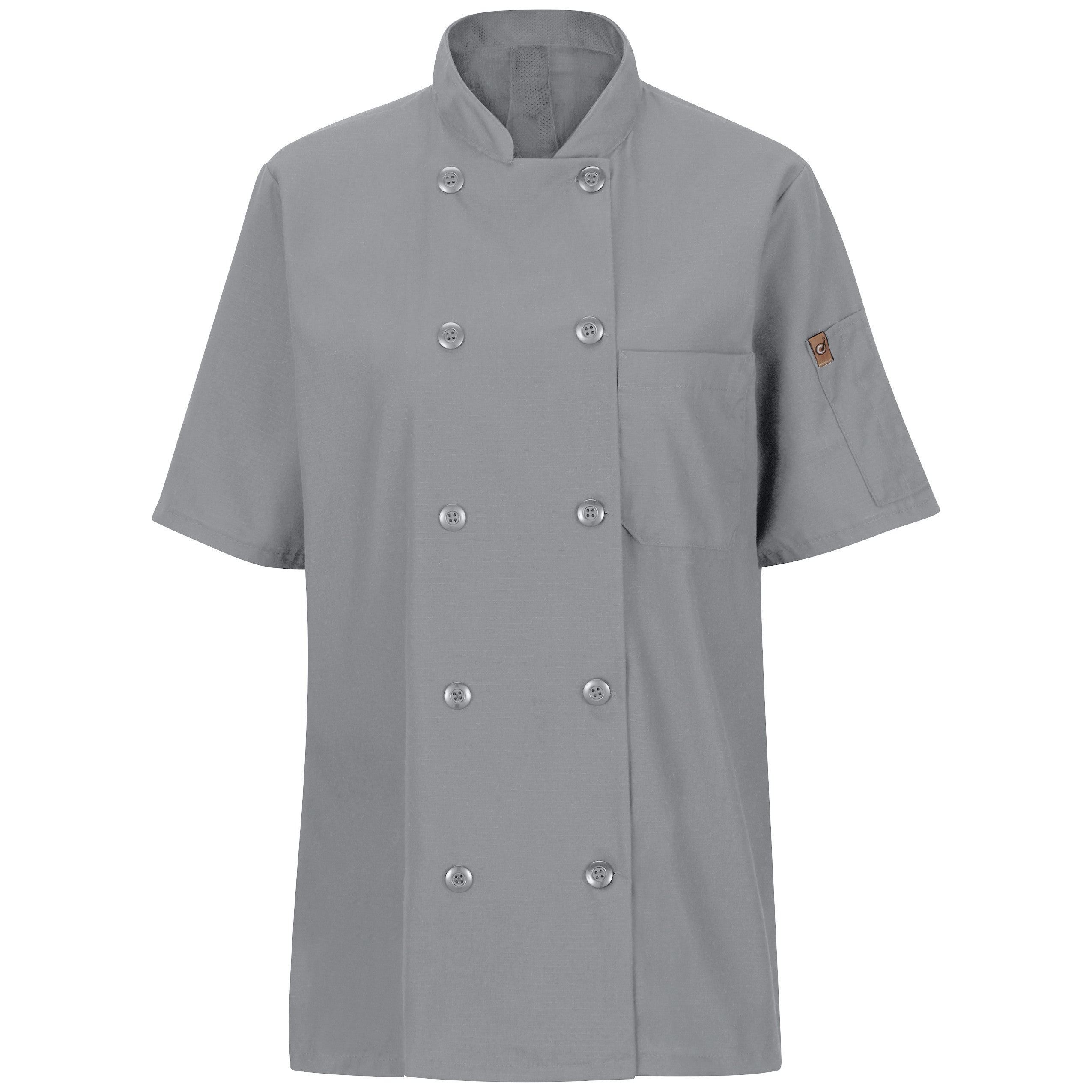 Women's Short Sleeve Chef Coat with OilBlok + MIMIX 045X - Grey-eSafety Supplies, Inc