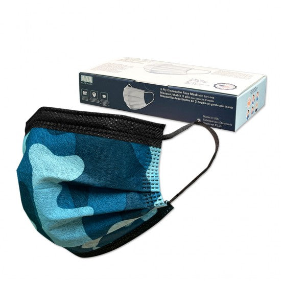 3 Layered Face Mask - 20 Masks - MADE IN THE USA-eSafety Supplies, Inc