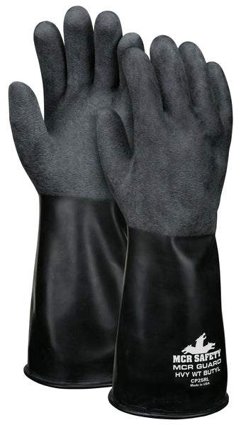 MCR Safety Unsupported Butyl Glove,14", Rough Fin L-eSafety Supplies, Inc