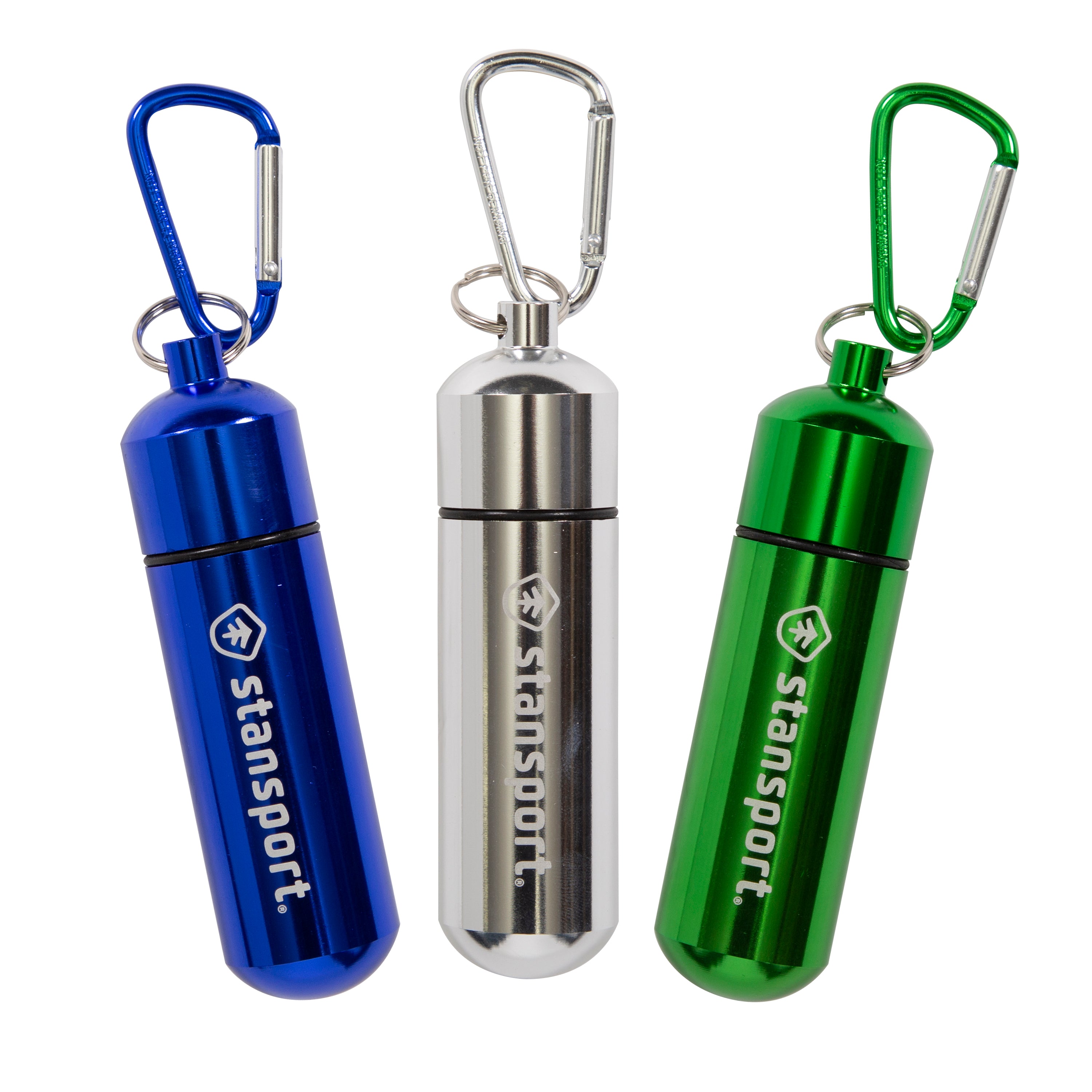 Aluminum Container Capsule-Lg-Blue, Green And Silver Asst-eSafety Supplies, Inc
