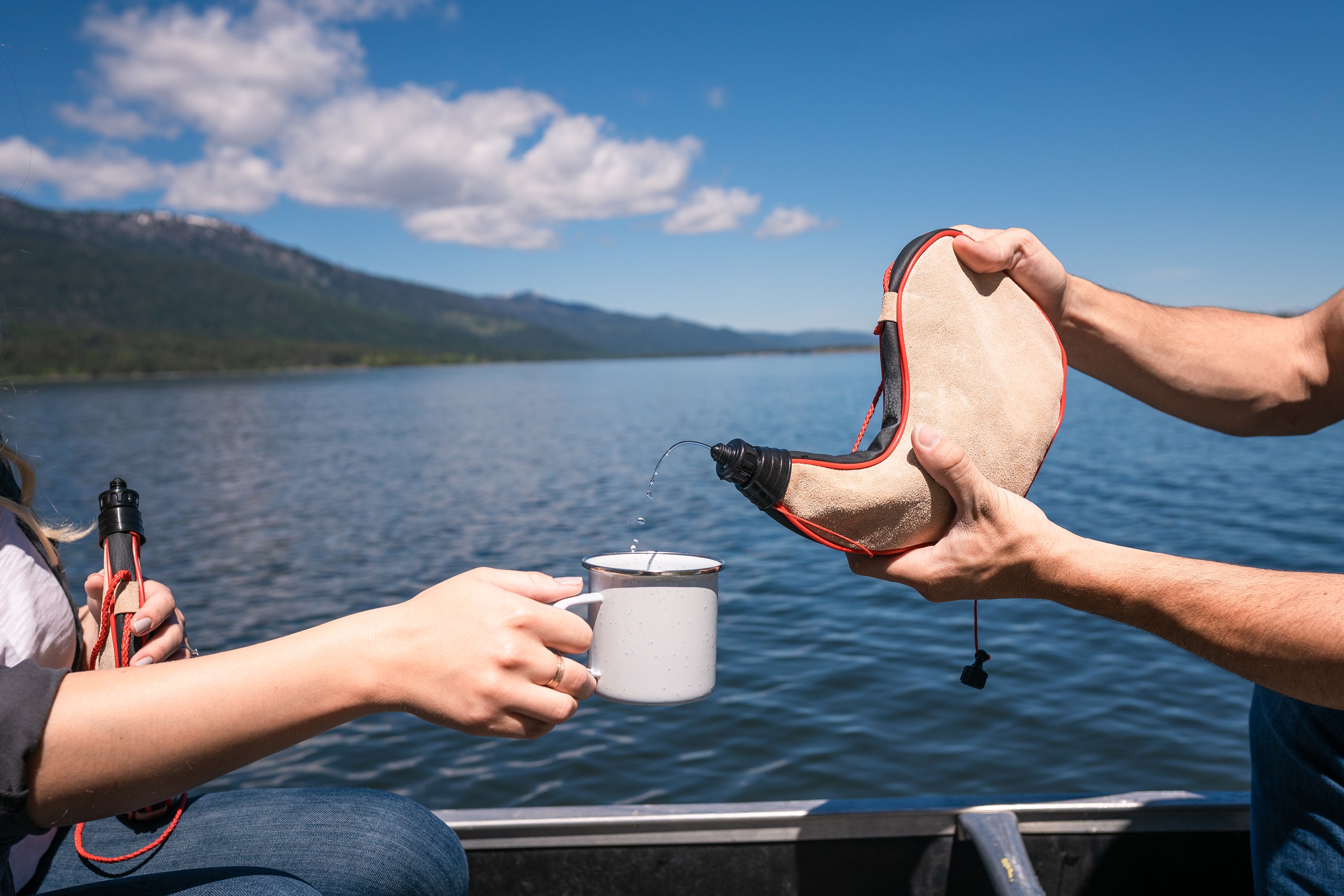 Enamel Camping Tableware Set-24 Pieces-White With Blue Specs-eSafety Supplies, Inc