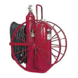 Amerex® 125 Pound Regulated Pressure ABC Dry Chemical 30A:320B:C Wheeled Fire Extinguisher For Class A, B And C Fires With 36" X 6" X 15.24" Wheel-eSafety Supplies, Inc