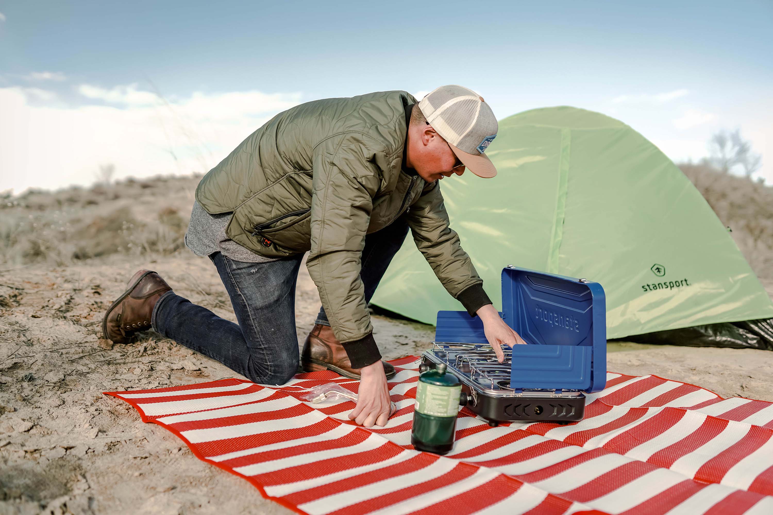 Propane Stove - 2 - 25 K And 1-10 K Burners - Blue-eSafety Supplies, Inc