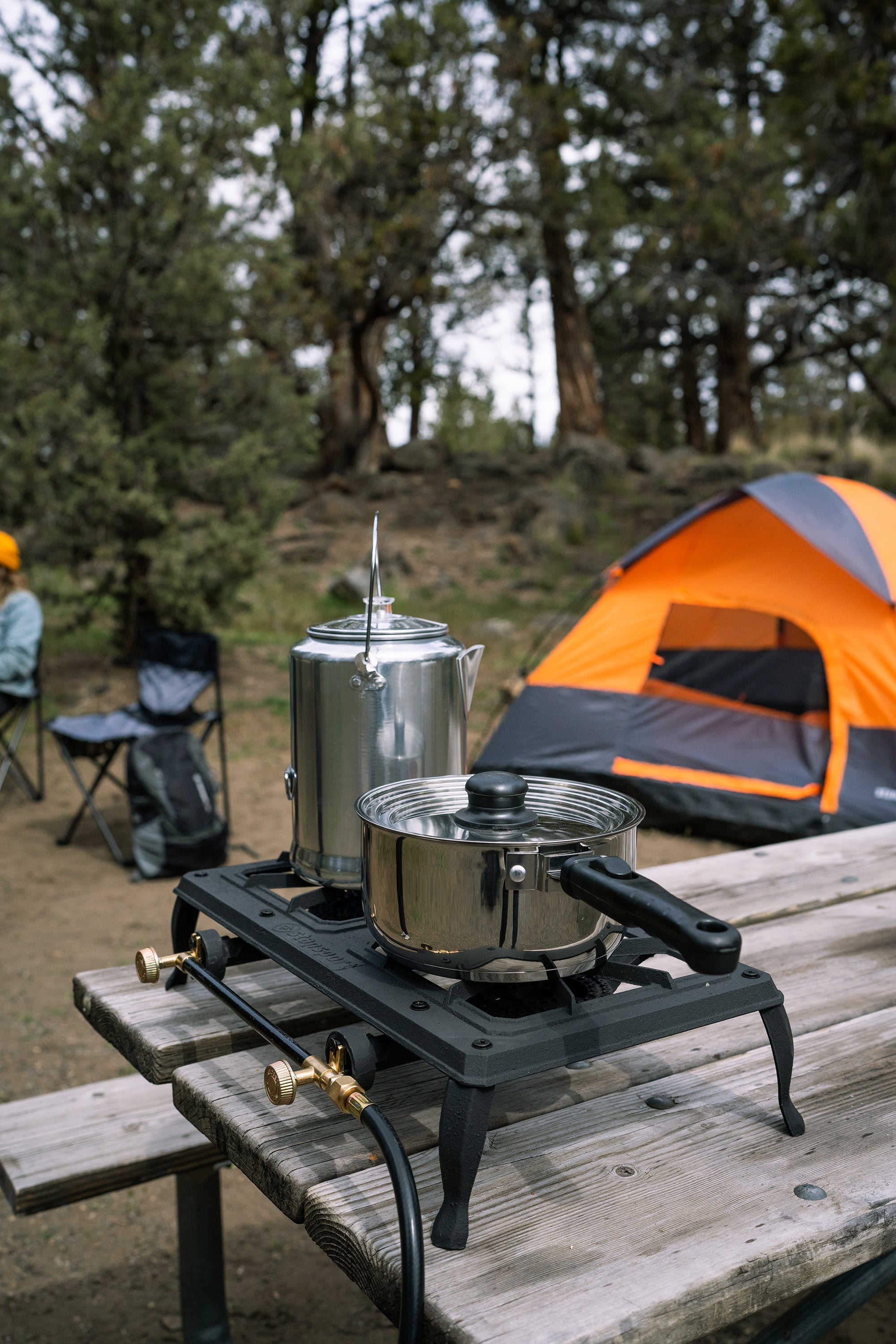 Cast Iron Stove - Double Burner With Regulator Hose-eSafety Supplies, Inc