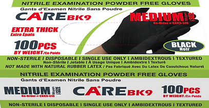 CARE BLACK 6-mil 9" Nitrile Powder-Free Examination Gloves-Box-eSafety Supplies, Inc