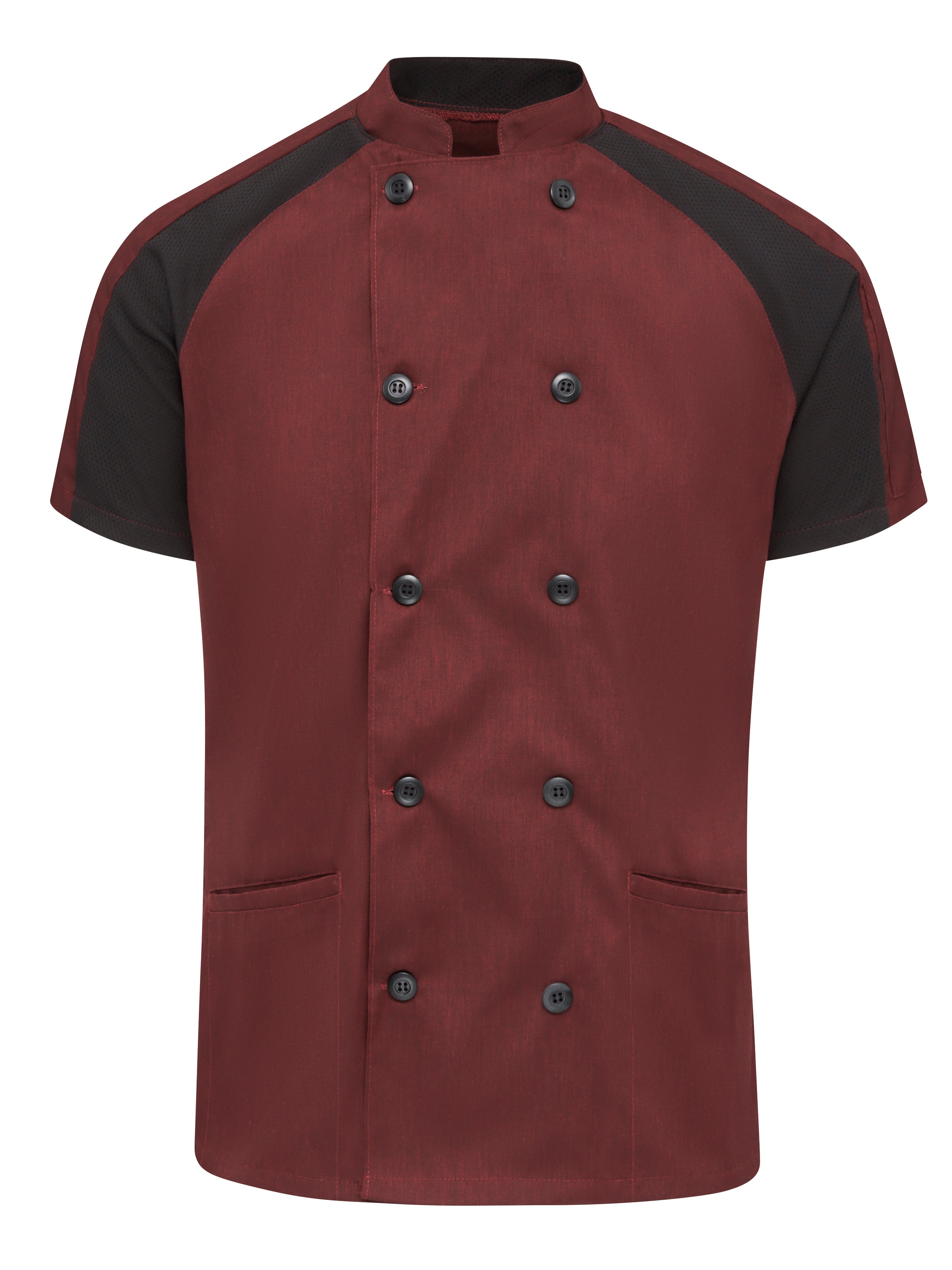 Women's Airflow Raglan Chef Coat with OilBlok 051W - Merlot Heather with Black Mesh-eSafety Supplies, Inc