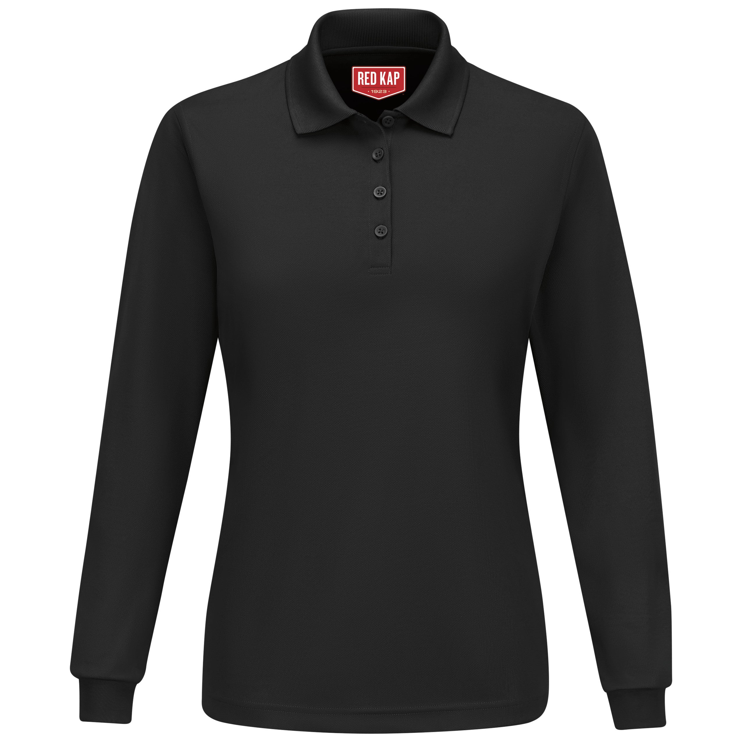 Women's Long Sleeve Performance Knit Polo SK7L - Black-eSafety Supplies, Inc