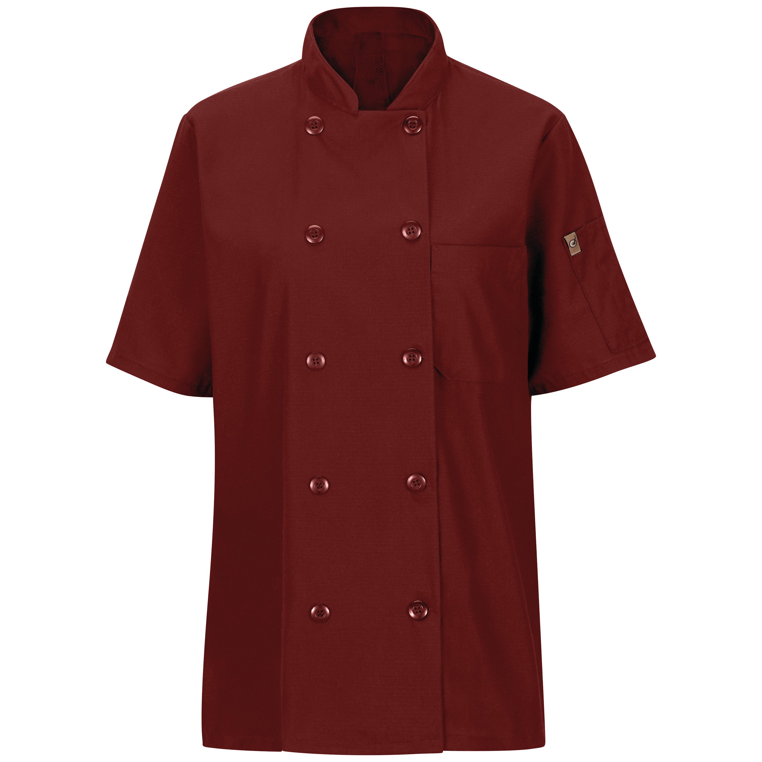 Women's Short Sleeve Chef Coat with OilBlok + MIMIX 045X - Fireball Red-eSafety Supplies, Inc