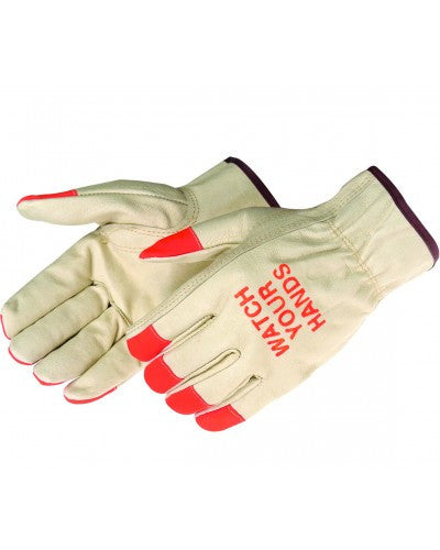 Grain pigskin driver - keystone thumb ("WATCH YOUR HANDS" logo) Gloves - Dozen-eSafety Supplies, Inc
