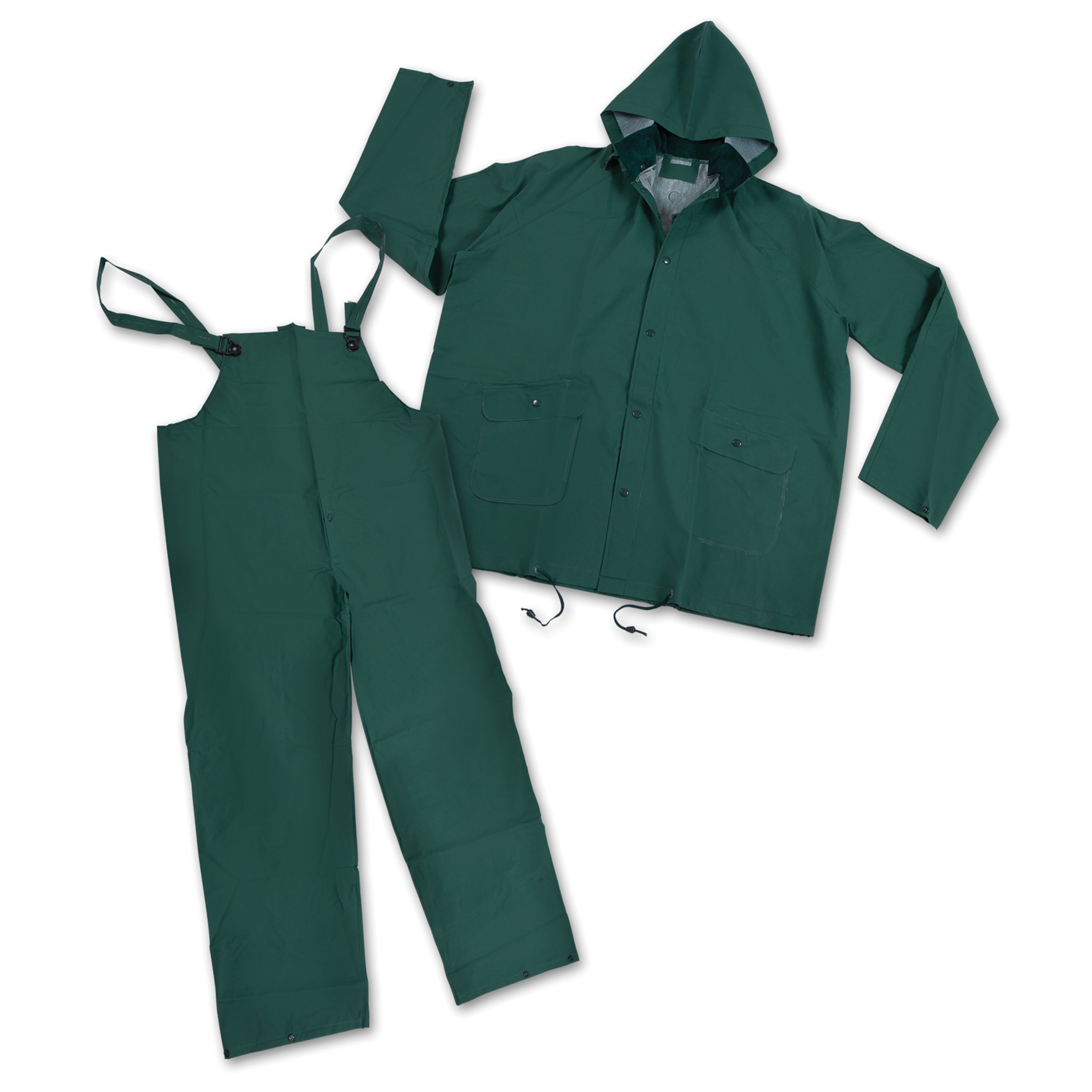 Pvc Rainsuit - Cloth Back - Green - Xlg-eSafety Supplies, Inc