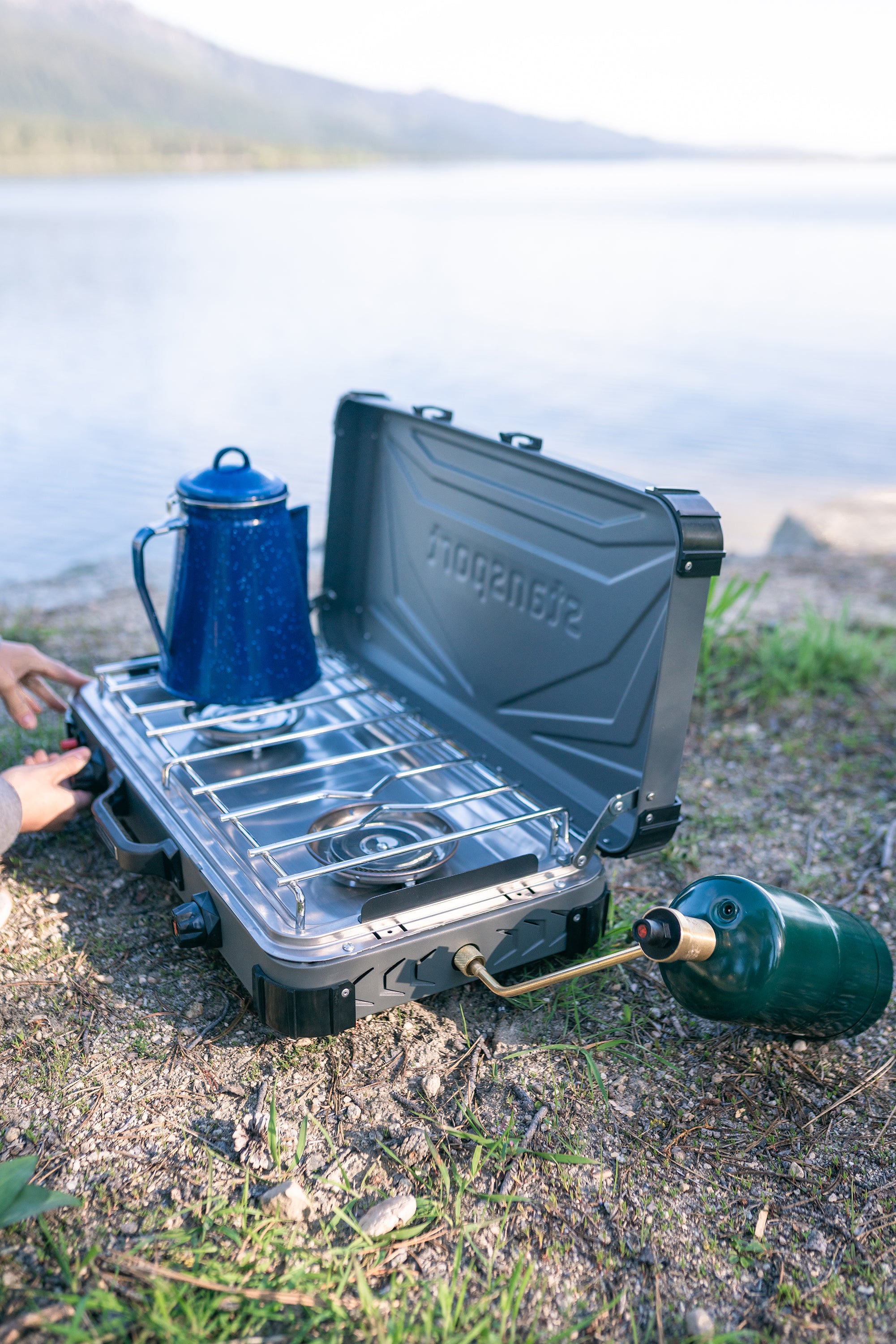 Propane Stove -2-25 K Burners - Gray-eSafety Supplies, Inc