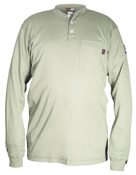 MCR Safety FR Long Sleeve Henley Tan L-eSafety Supplies, Inc