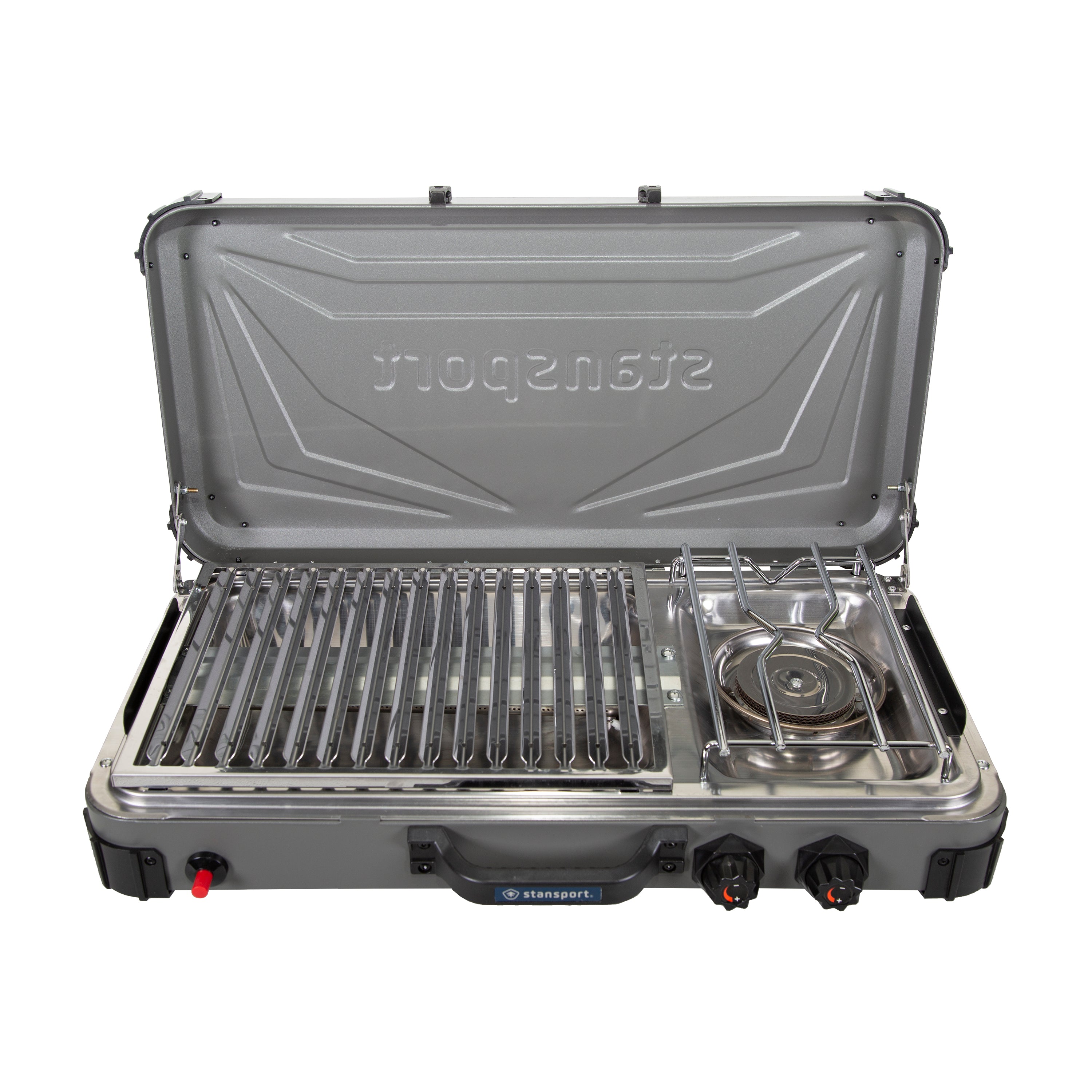 Propane Stove And Grill Combo-Piezo - Gray W/Black Trim-eSafety Supplies, Inc