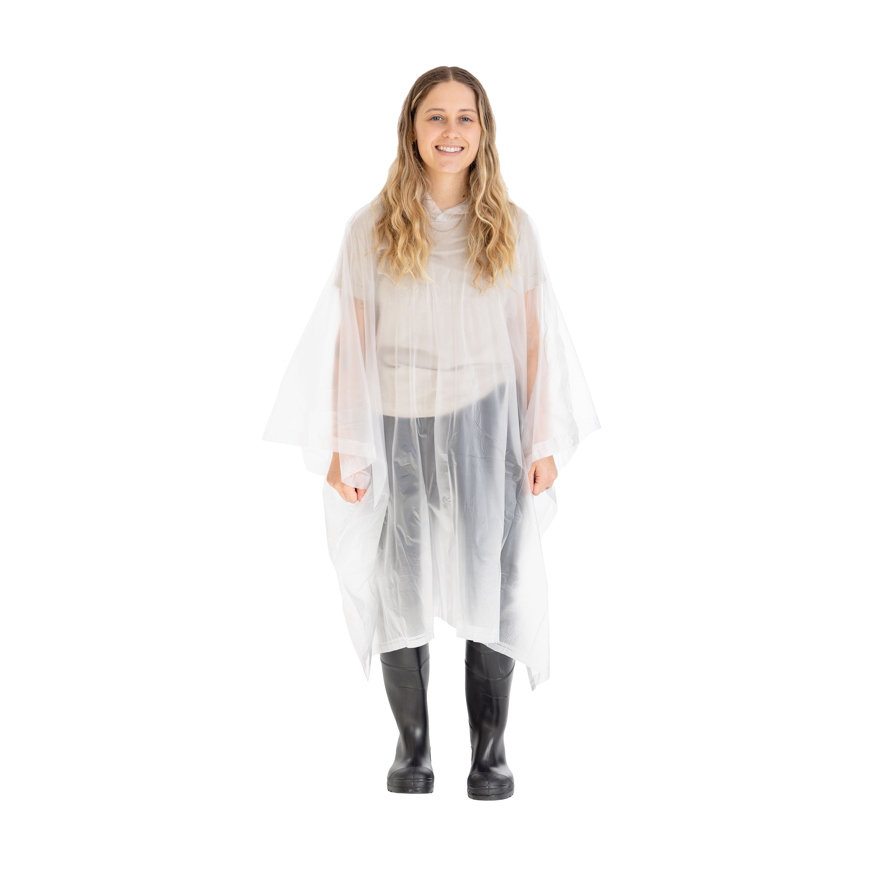 Vinyl Poncho - 52 In X 80 In - Clear-eSafety Supplies, Inc