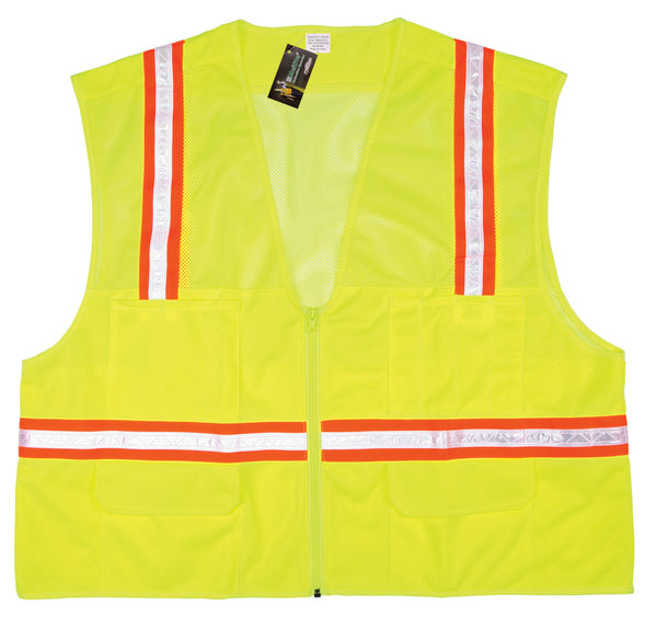 MCR Safety Econ Surveyor,Hybrid Mesh/Lime,Wht,vinyl-eSafety Supplies, Inc