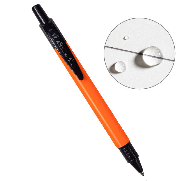 All-Weather Pen - Orange, Plastic W/ Clip-Black Ink-eSafety Supplies, Inc