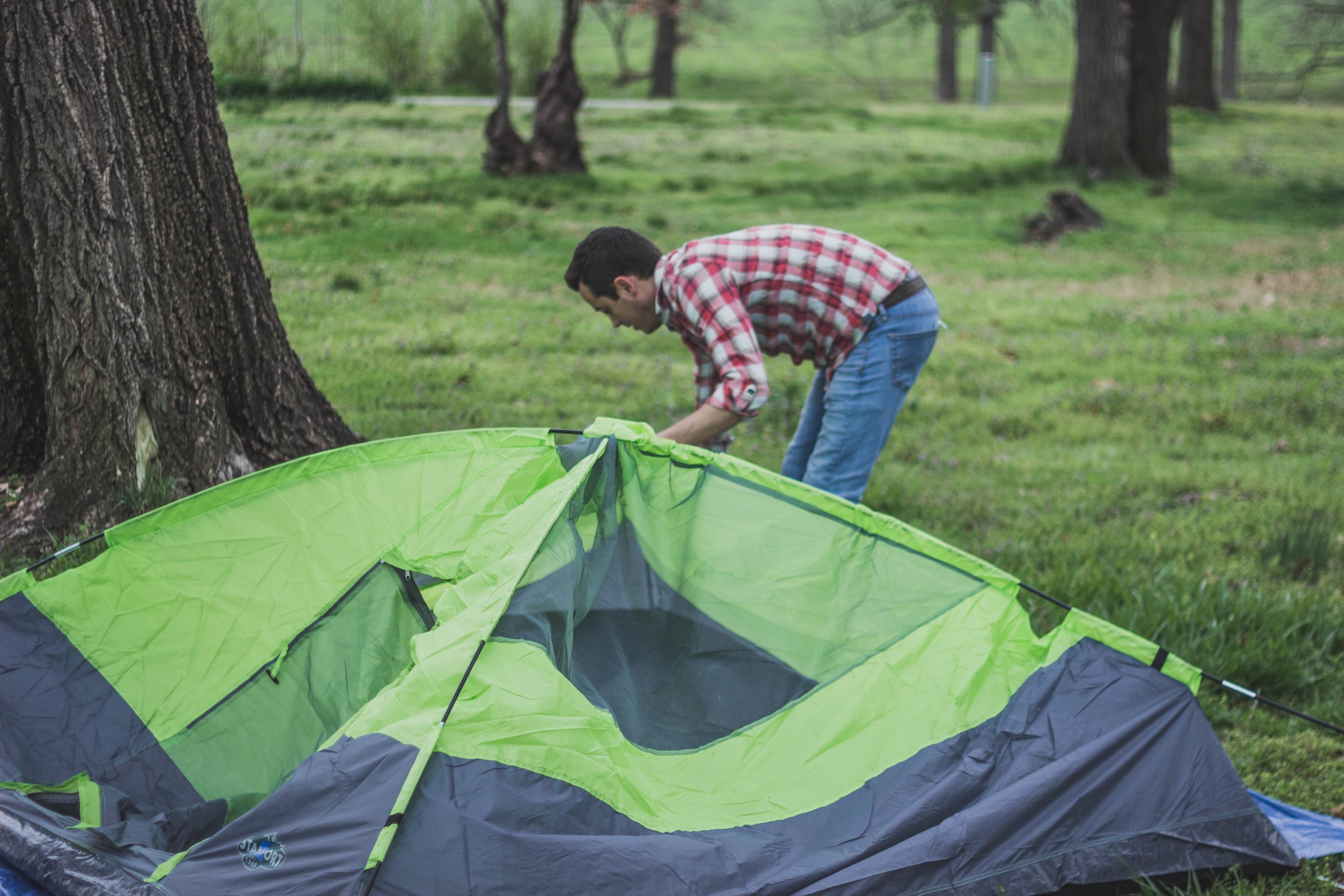 Cedar Creek 3 Season Tent-8 Ft X 7Ft X 54 In-Green/Grey Trim-eSafety Supplies, Inc