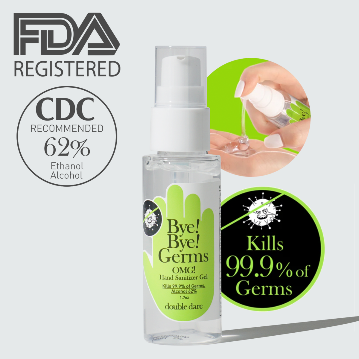 Bye! Bye! Germs OMG! Hand Sanitizer Ge 50ml/ 1.7oz-eSafety Supplies, Inc