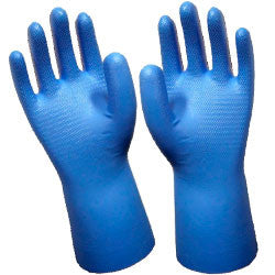 Unsupported Unlined Blue Nitrile Gloves with Tractor Tread (25 Pairs)-eSafety Supplies, Inc