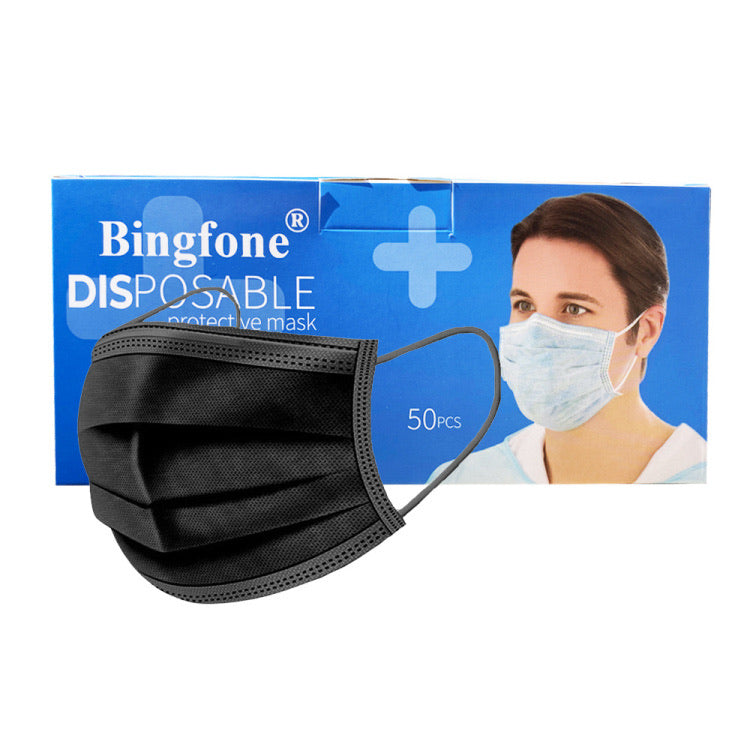 Black Disposable Mask (50pcs)-eSafety Supplies, Inc