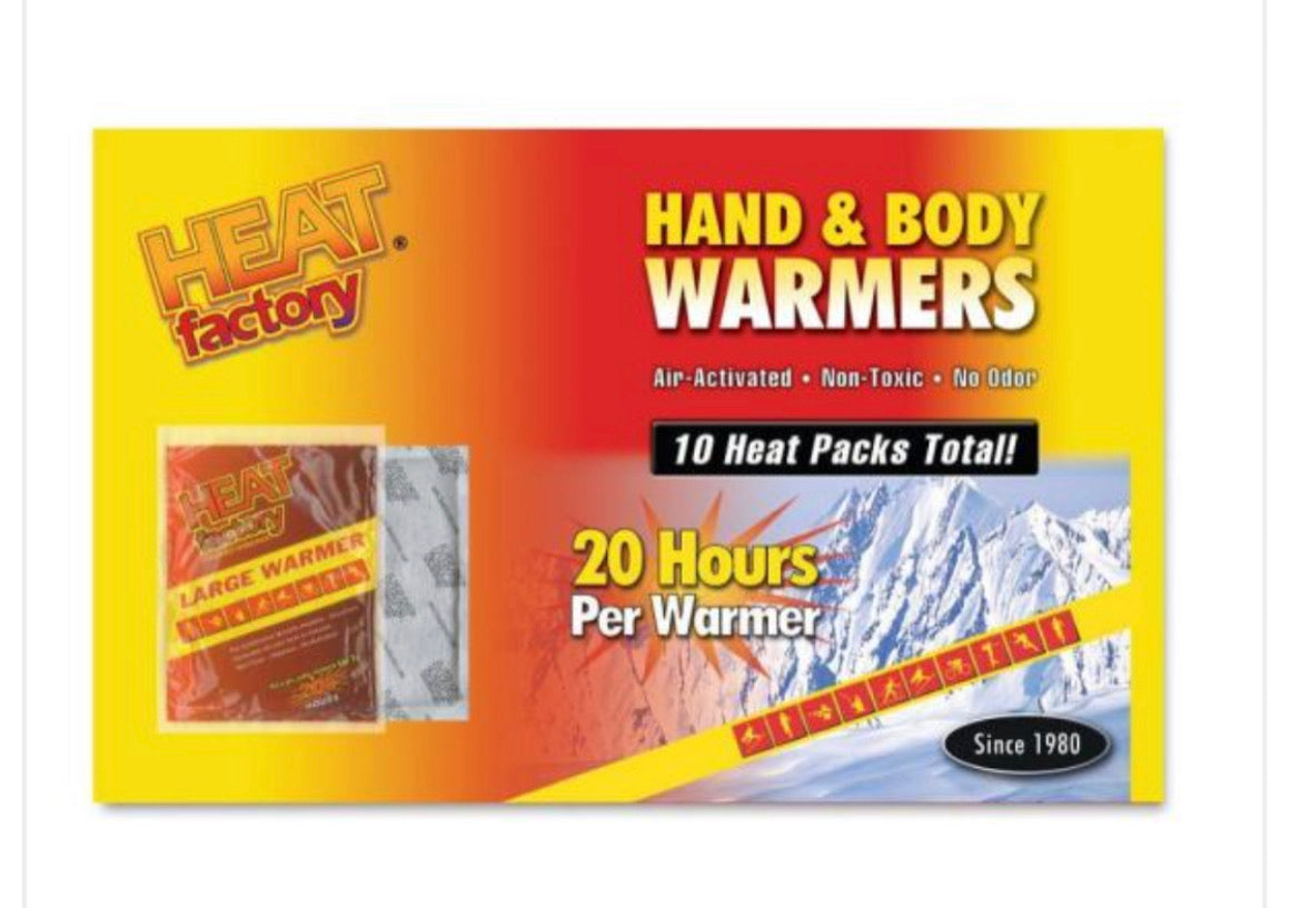 Hand and Body Warmer 10-Contain Pack-eSafety Supplies, Inc
