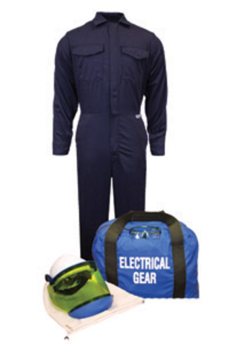 National Safety Apparel X-Large Navy Blue Arc Flash Kit With Coverall, Hard Cap, Faceshield, Chin Cup, Safety Glasses And Gear Bag-eSafety Supplies, Inc