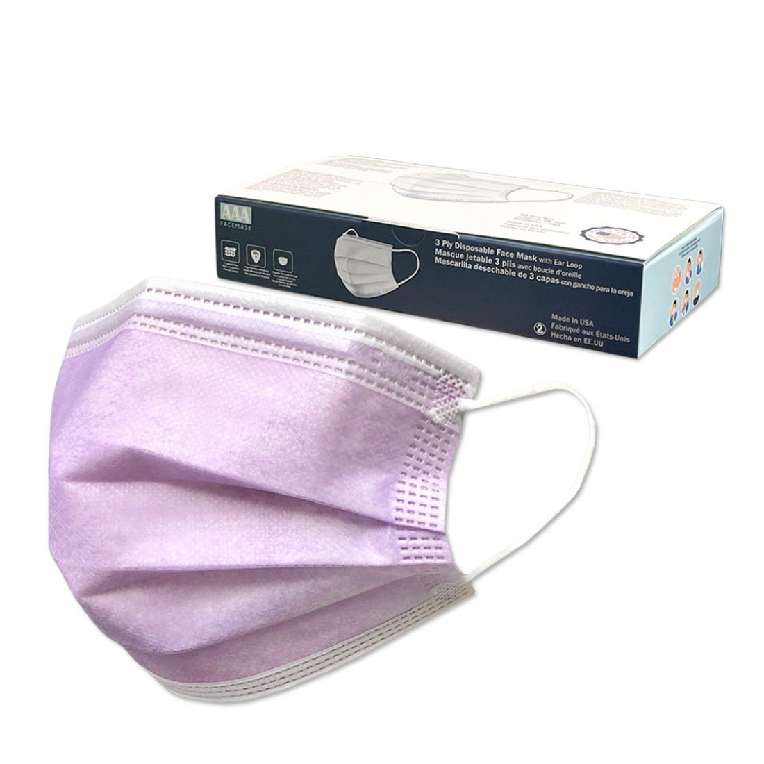 3 Layered Face Mask - 20 Masks - MADE IN THE USA-eSafety Supplies, Inc