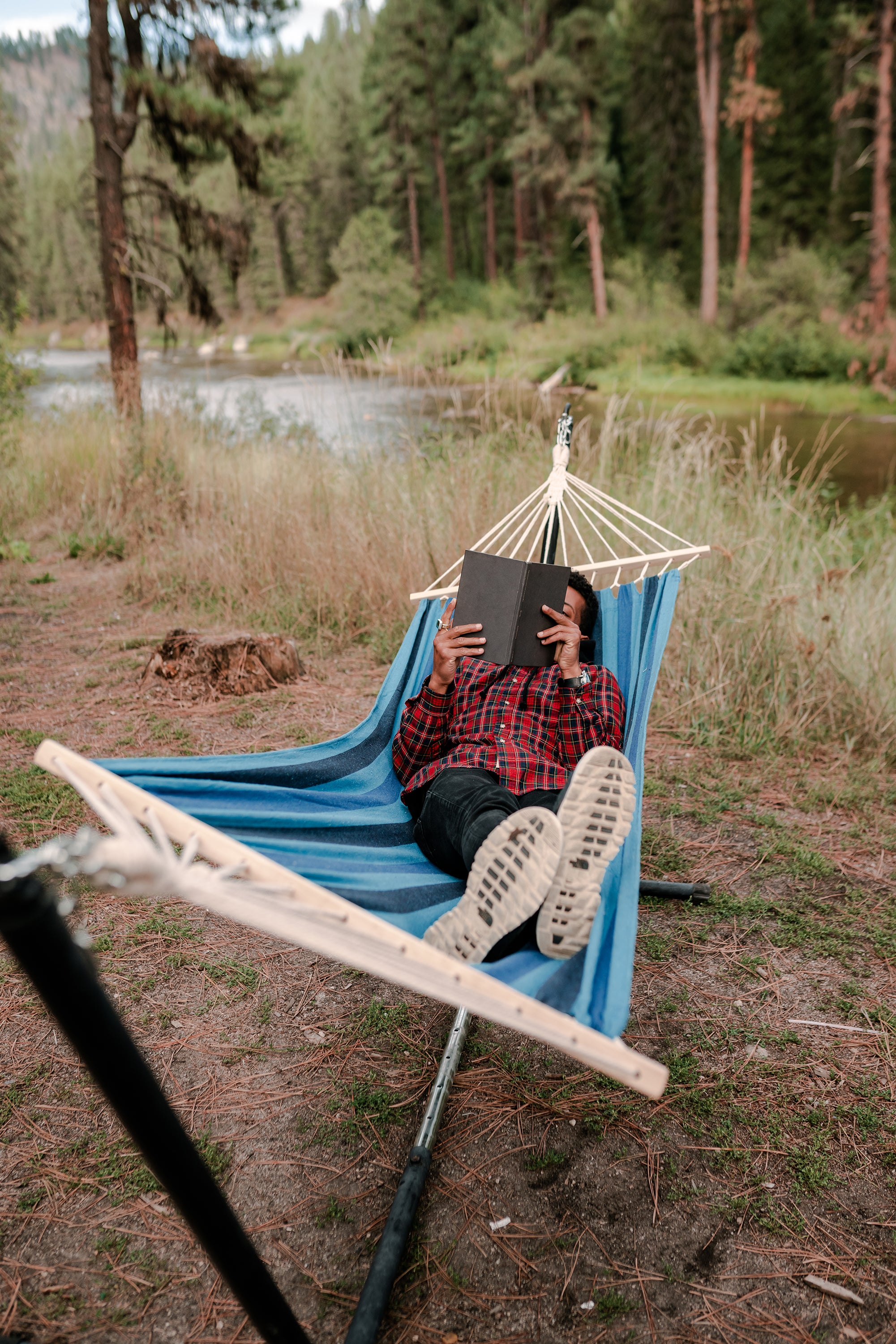 Bahamas Cotton Hammock - Single - Blue - 78 In X 37 In-eSafety Supplies, Inc