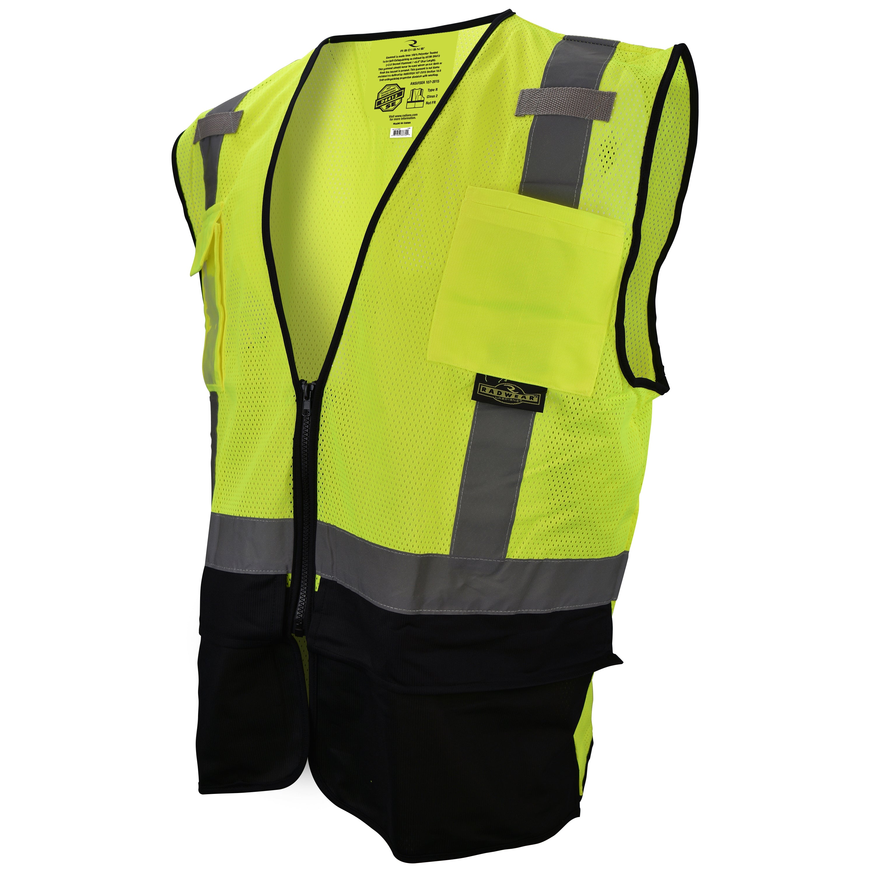 Radians SV75B-2 Black Bottom Self-Extinguishing Surveyor Vest-eSafety Supplies, Inc