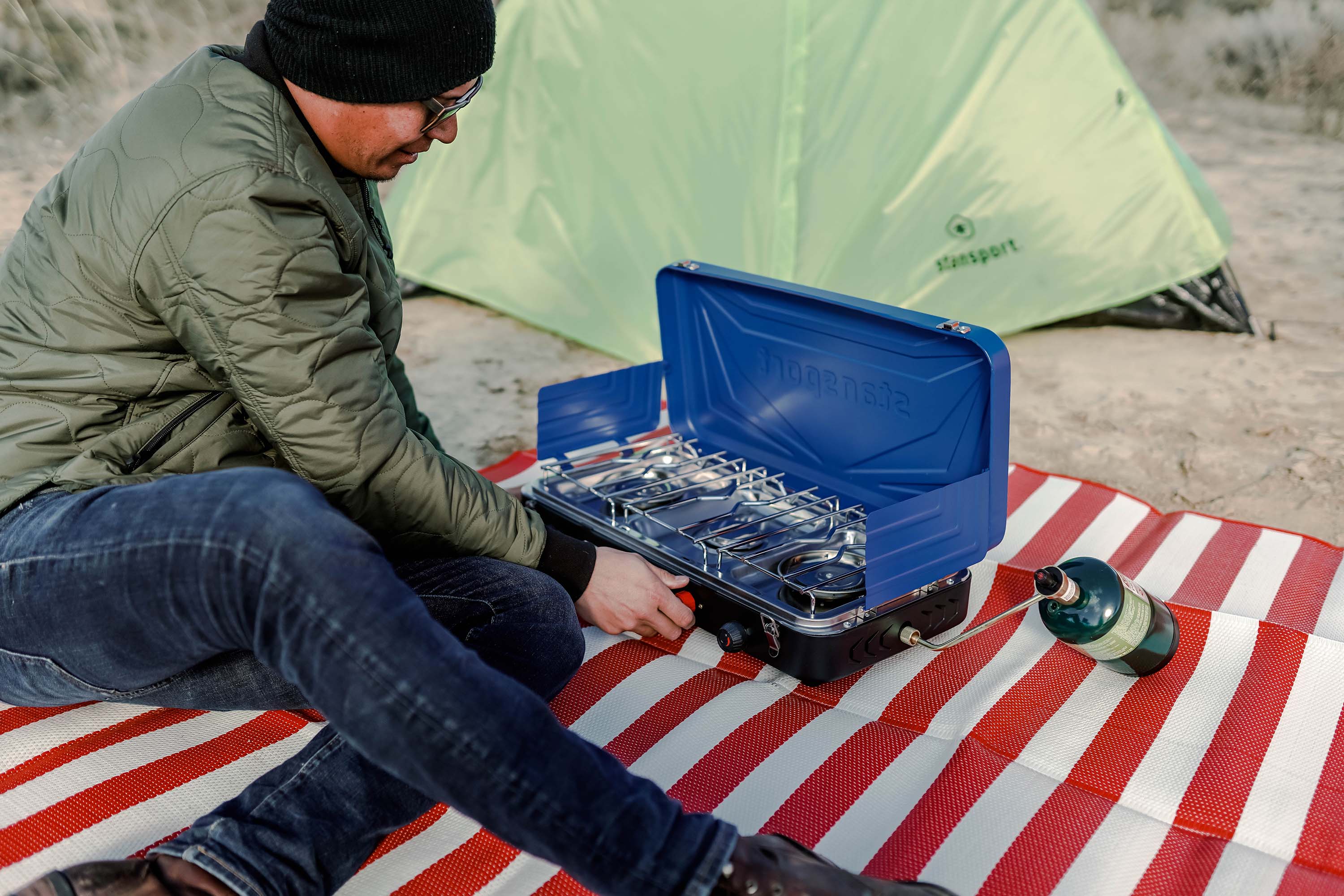 Propane Stove - 2 - 25 K And 1-10 K Burners - Blue-eSafety Supplies, Inc