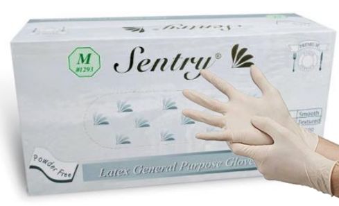 Sentry - Latex Gloves, Powder Free, Smooth - Box-eSafety Supplies, Inc